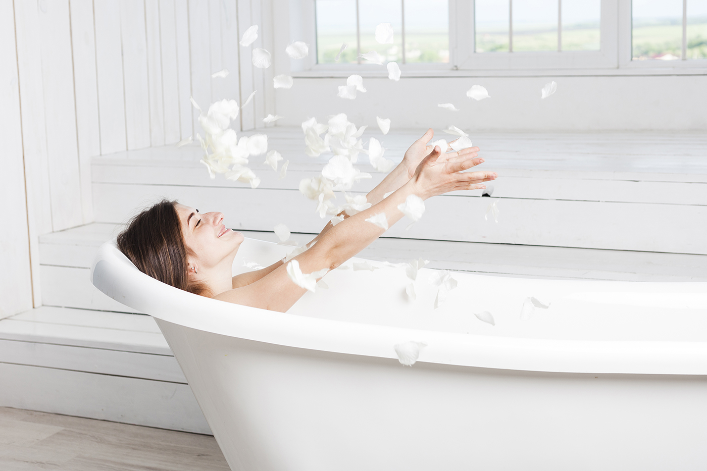 Bubble bath using tankless hot water heater on Mother's Day